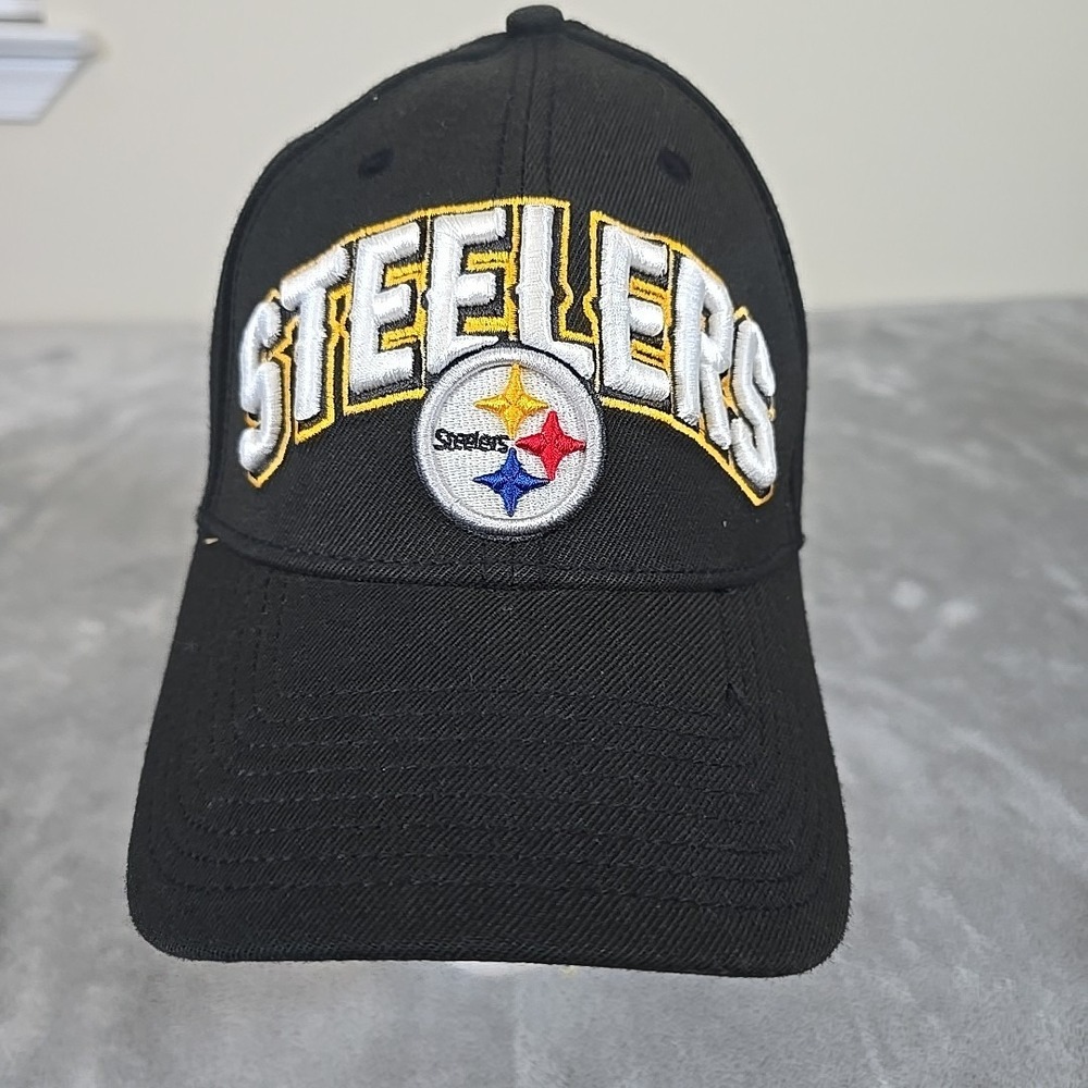 New Era Pittsburgh Steelers Hat Mens S/M Black Gold 39thirty Fitted Stretch NFL